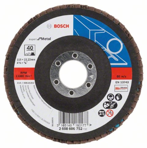 BOSCH FLAP DISCS BLUE METAL BOMB SHAPED115 MM GRIT 40 